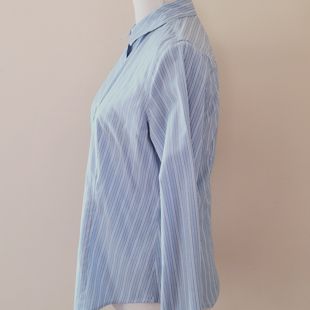Talbots Striped Button Down Size 8 - image 3
